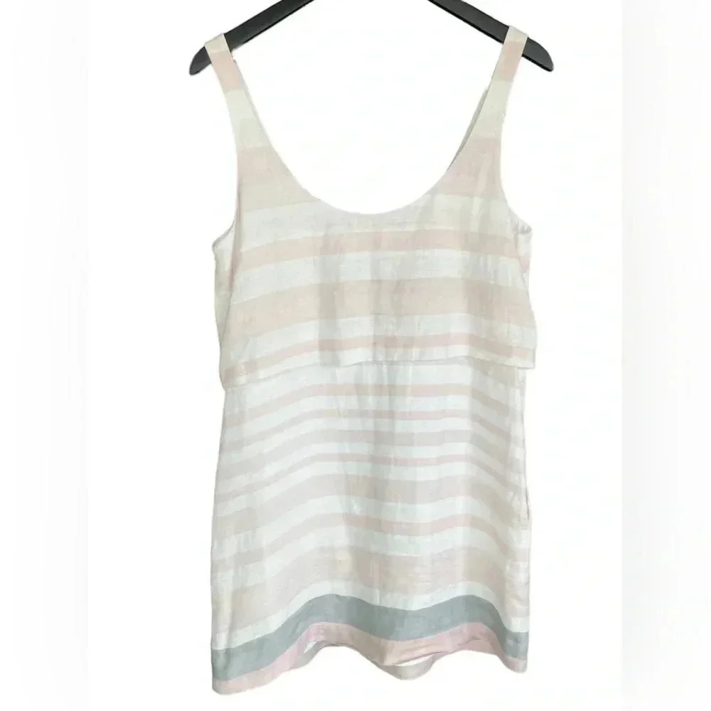 Mara Hoffman Striped Linen Sleeveless Mini Dress Women's Size 2